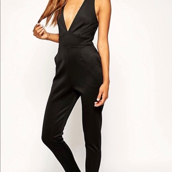 Sleek black Asos plunge scuba jumpsuit ! - Picture 1 of 6